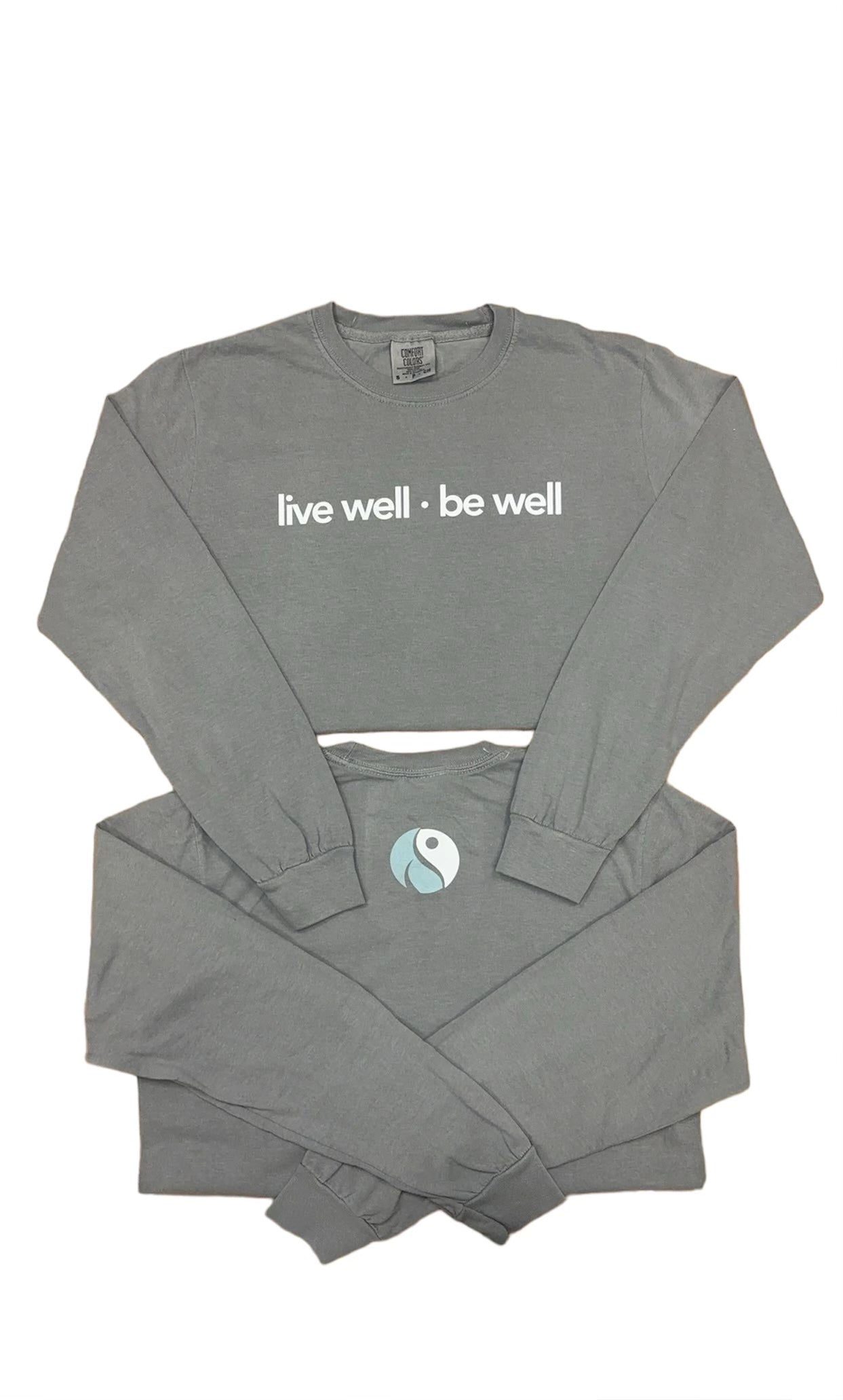 live well be well - longsleeve tee - grey